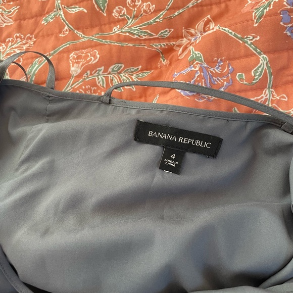 Banana Republic Slate Crepe Strappy Formal Maxi Dress - Picture 10 of 13